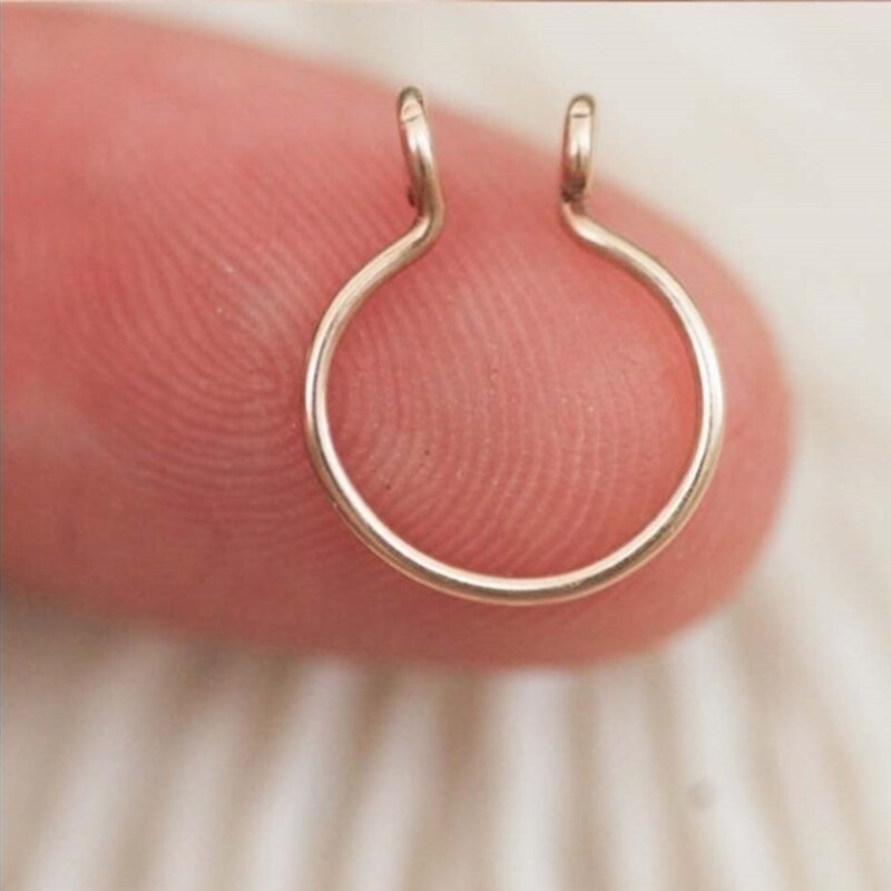 1Pcs U Vormige Nep Nose Ring Hoop Septum Ringen Roestvrij Staal Neus Piercing Nep Piercing Oreja Pircing Sieraden