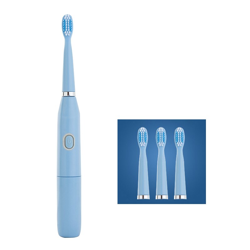 Ultrasonic Electric Toothbrush With 4PCS Replacement Brush Heads 32000 High Frequency Sonic Vibration IPX7 Waterproof Toothbrush: Blue