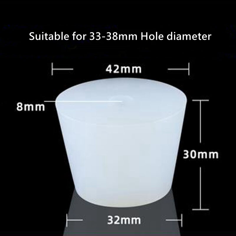 2 stk silikon vin gummi propp plugg med hull food grade airlock ventil brygg for gjæring fat hjemme øl brygging: Størrelse 8 med hull