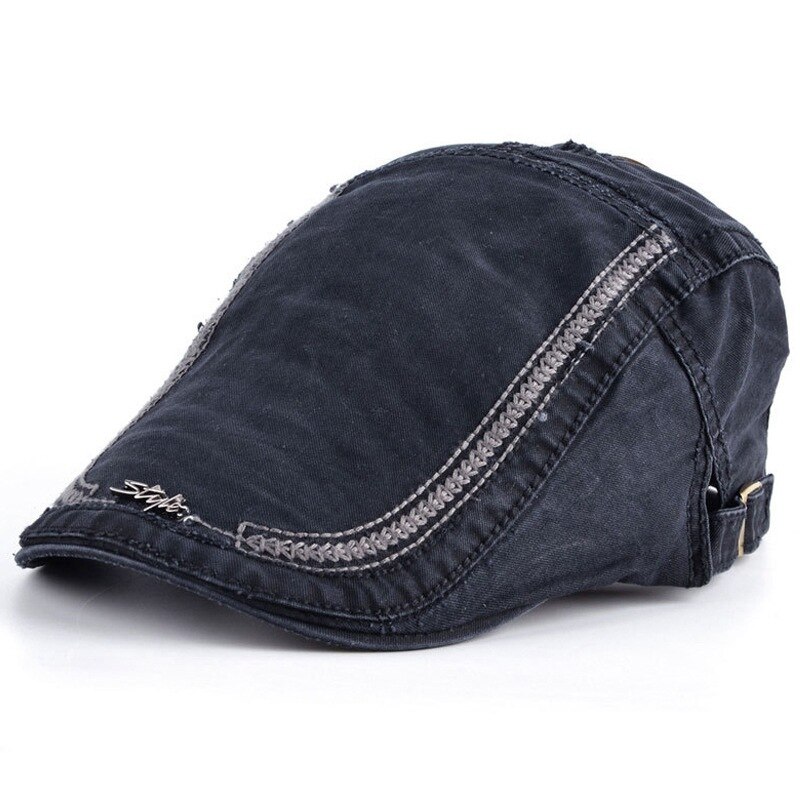 JNKET chapeau béret en coton de loisirs | Casquette à visière, casquettes plates, chapeau de soleil pour voyage en plein air, Casquette à bec de canard, Casquette, taille réglable: Black