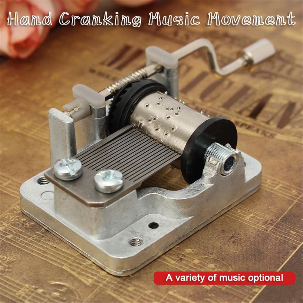 DIY Music Box Mini Hand Cranking Music Movement DIY Music Box Decorative 10 Tones Beautiful Melody Hand Crank Movements Parts