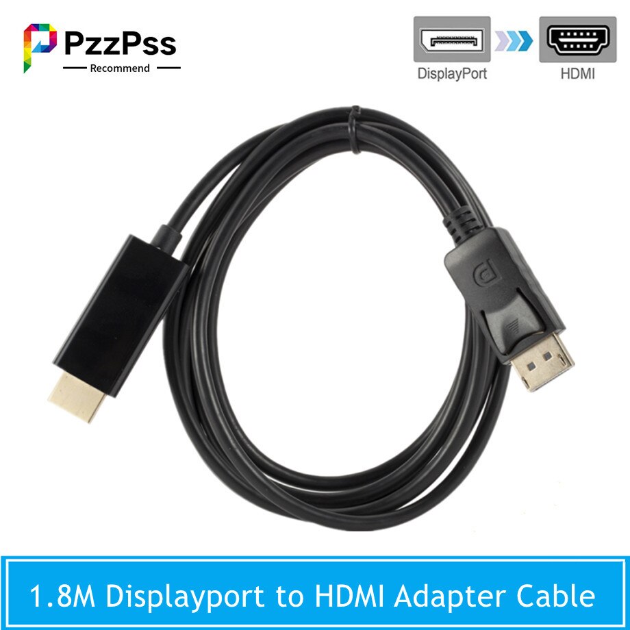 1.8M Displayport Hdmi Adapter Hd 1080P Display Port Converter Voor Pc Laptop Projector Dp Naar Hdmi Kabel Displayport hdmi Kabel