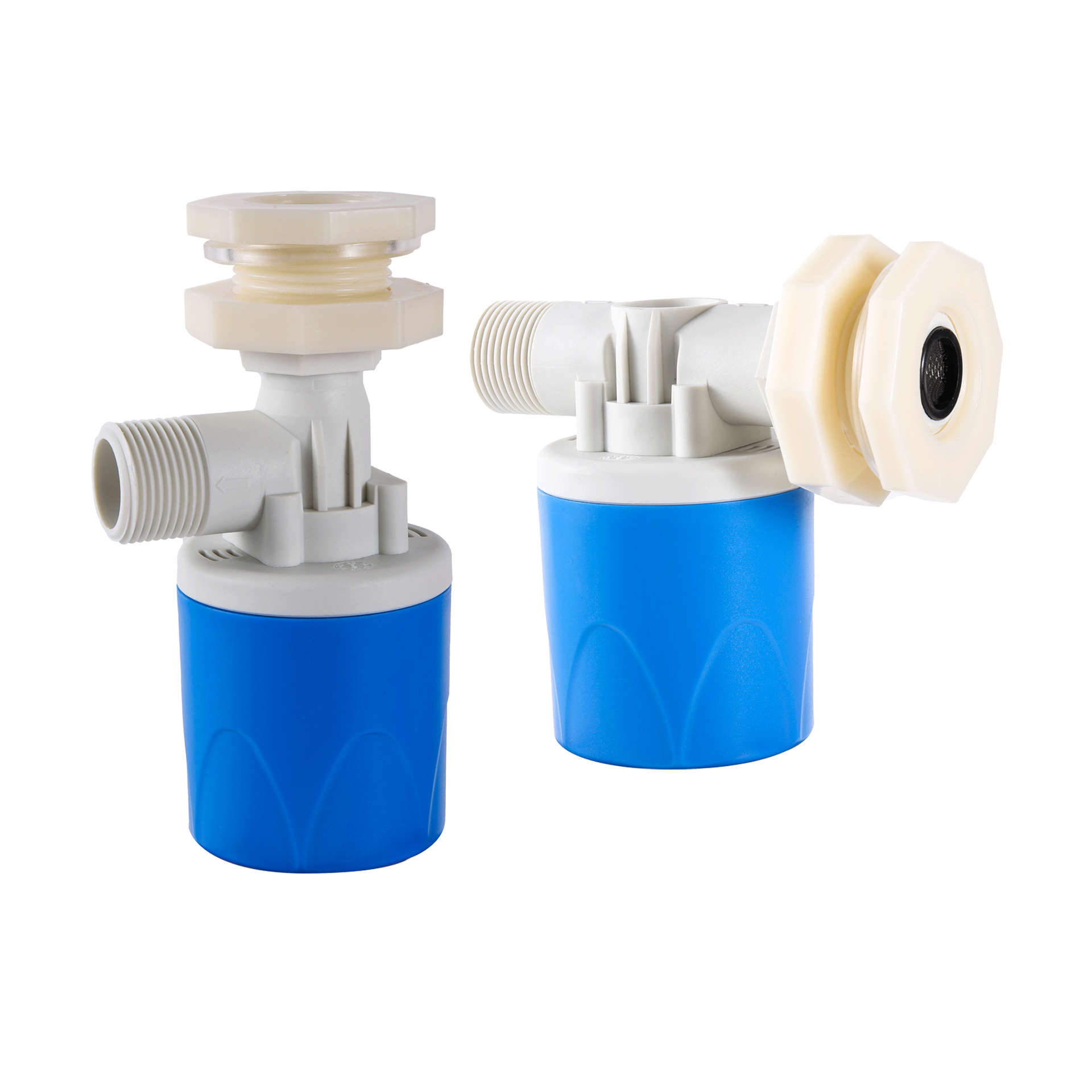 Válvula de flotación de 1/2 "con entrada de agua azul integrada, Control automático de nivel de agua, torre de tanque de agua, flotador de piscina