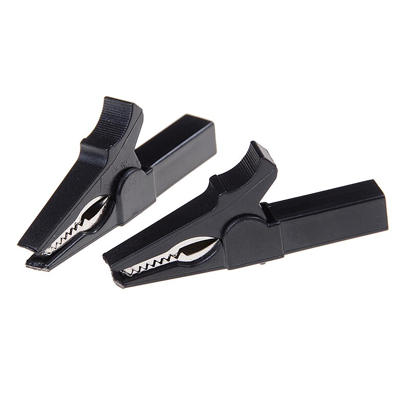 4 Stks/set Alligator Clips + Banana Plug Test Probe Met 4Mm Banaan Plug Kabel Clips Rood + Zwart 43mm/55Mm: A1 2Pcs 55cm Black