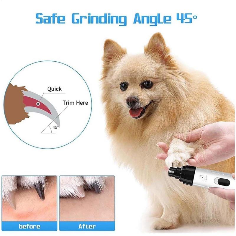 Cortauñas eléctrico para perros, cortaúñas para mascotas con carga USB, molinillo de uñas silencioso para mascotas, herramientas para el cuidado de uñas con patas de gato