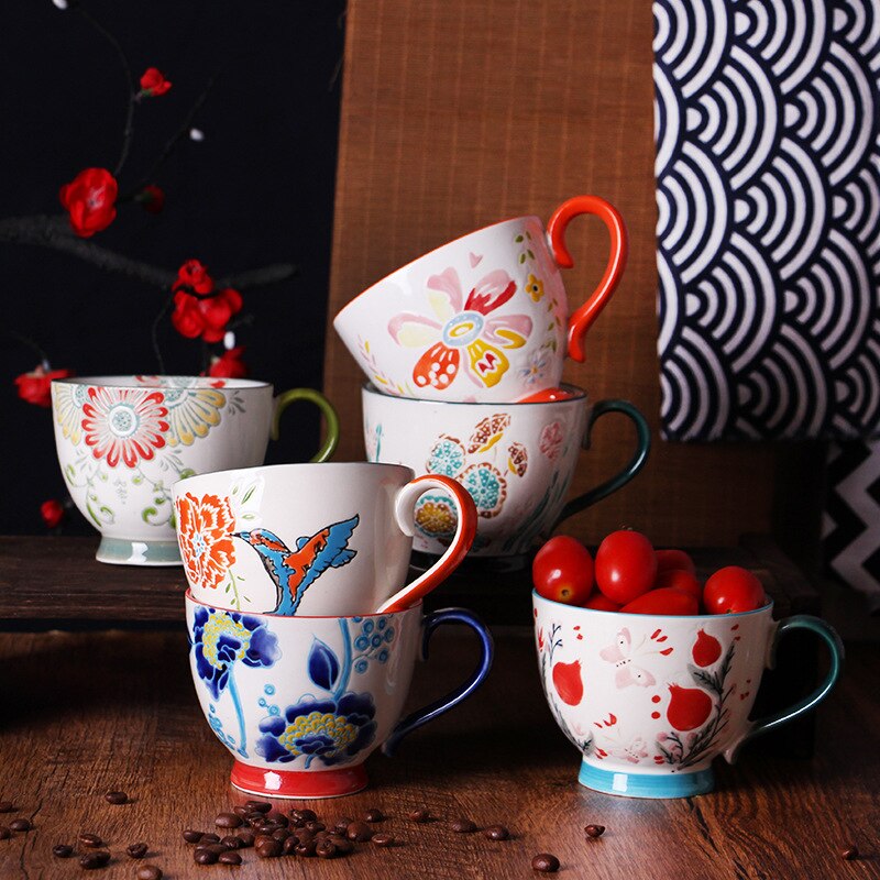 ceramic cup, ceramic soup cup with handle, pasta cup, milk cup, breakfast cup coffee cup