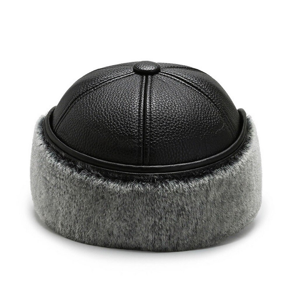 Gorra de invierno para hombre, estilo informal con protección para los oídos, visera cálida de felpa interna, sombreros geniales para ciclismo al aire libre