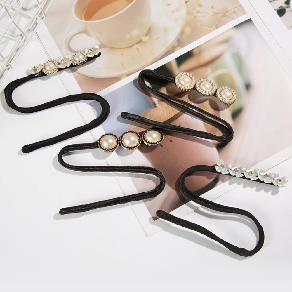 Vrouwen Knot Maker Bloemen Kristal Donut Opgestoken Haar Stok Diy Plaat Haar Buigbare Haarband Chignon Hoofddeksels