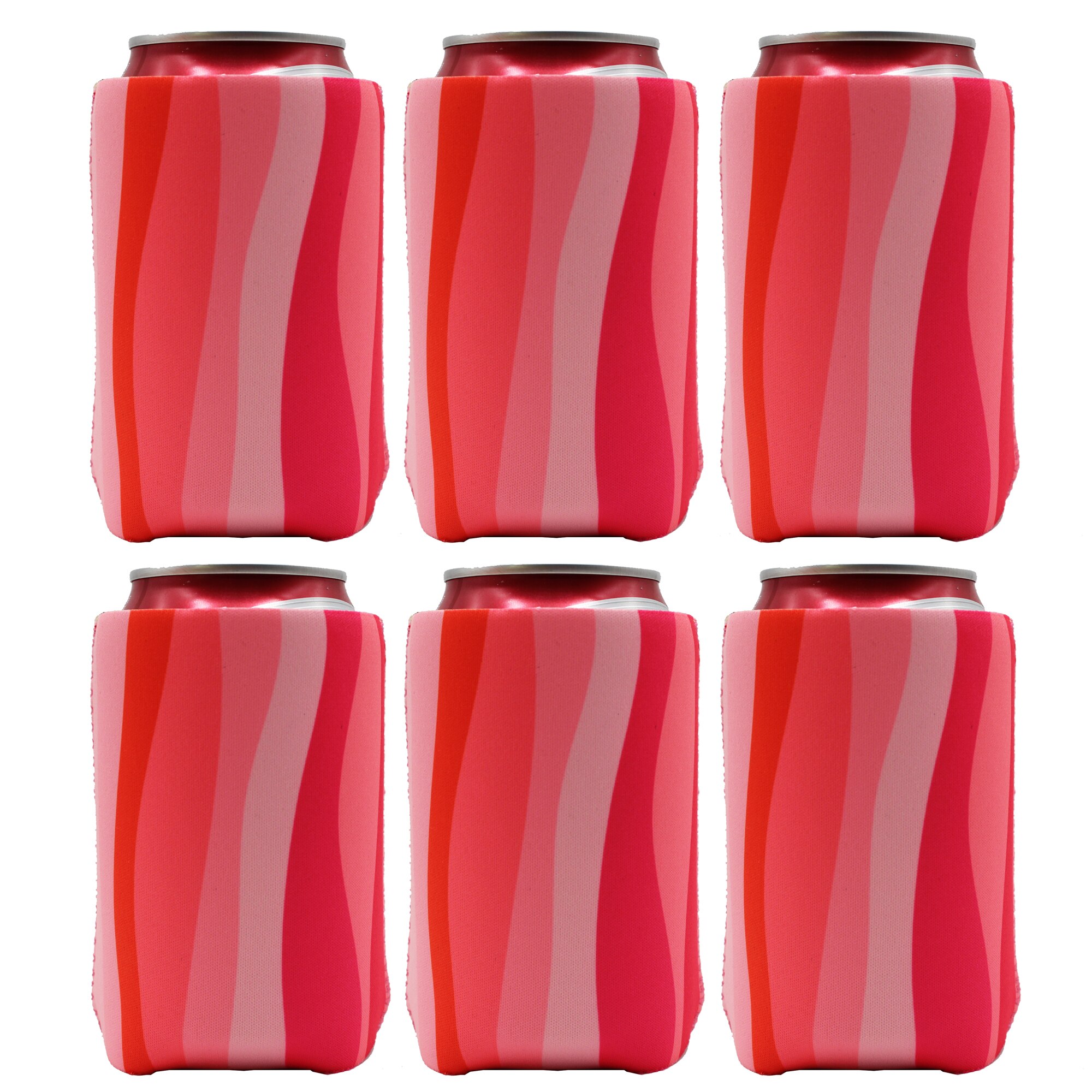 6 Stuk Neopreen Kan Koozies Gedrukt Kan Mouw/Koeler/Houder Voor Bier, Frisdrank, Drank: Bruin