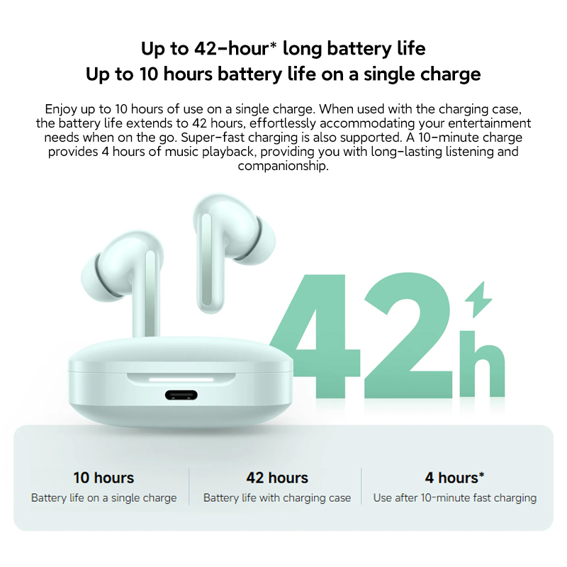 Xiaomi Redmi Buds 6 Global Version Up to 49dB active noise cancellation Up to 42 hours of listening with charging case
