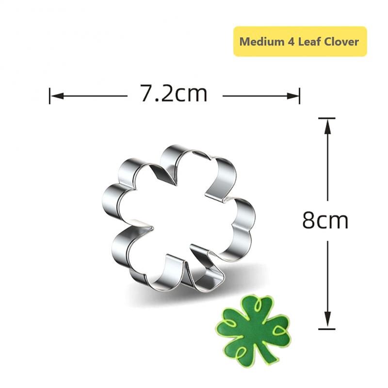 Stainless Steel Four Leaf Clover Shamrock Cookie Cutter St. Patrick&#39;s Day Biscuit Bread Molds Cookie Tools Bakeware Kitchen: 05