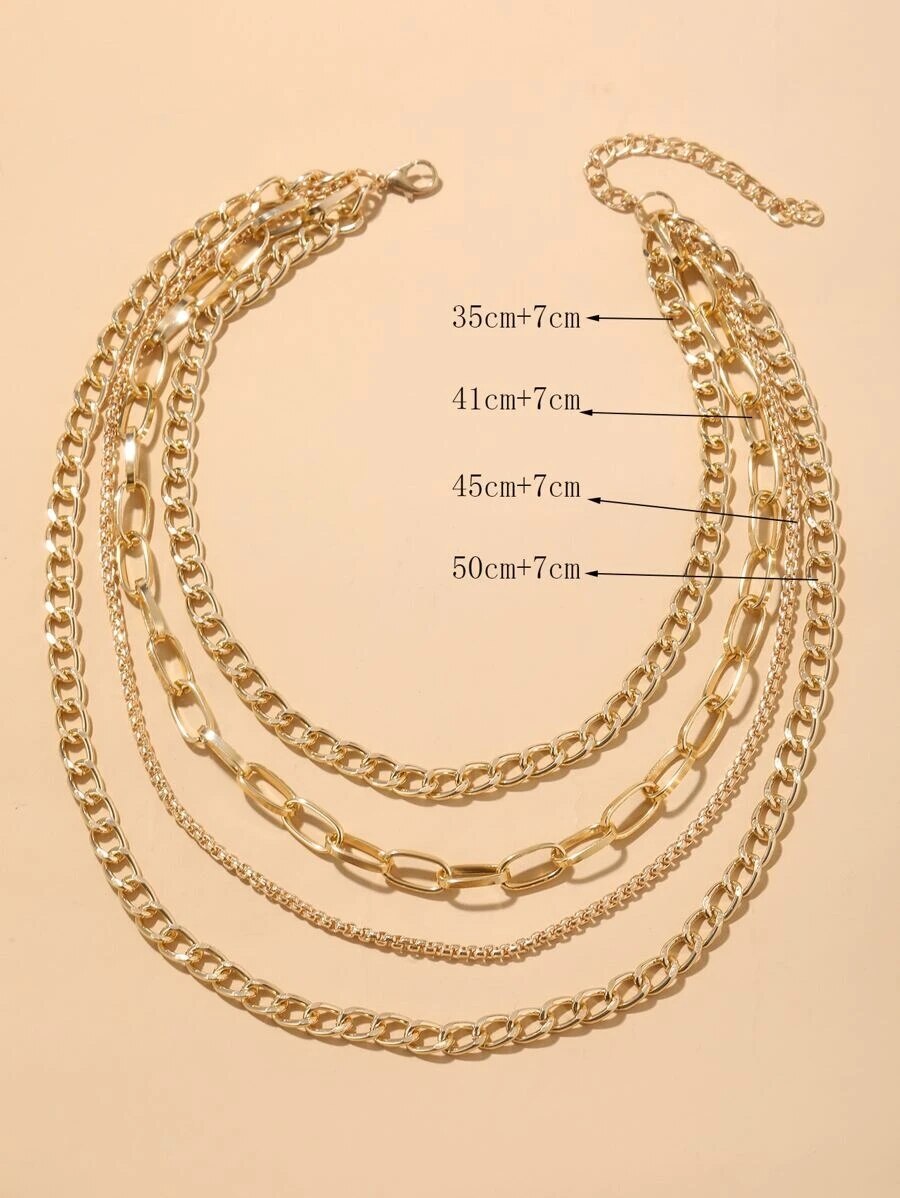 Multilayer Boho Sieraden Geometrie Ketting Punk Ketting Gouden Kleur Unquie Vrouwen Mode Lange Ketting Kettingen X0125