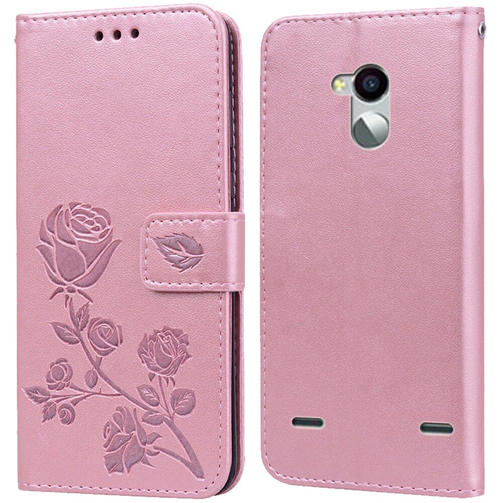 Di lusso di Vibrazione del Cuoio Cassa di Libro per ZTE Lama V7 Lite V7 Max Rosa Del Fiore Del Raccoglitore Del Basamento Della Cassa Del Telefono Della Copertura del Sacchetto