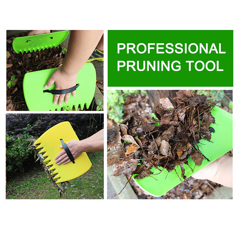 2Pcs Yellow Large Garden and Yard Leaf Scoops,Plastic Scoop Grass,Hand Leaf Rakes and Leaf Collector for Garden Rubbish Great To