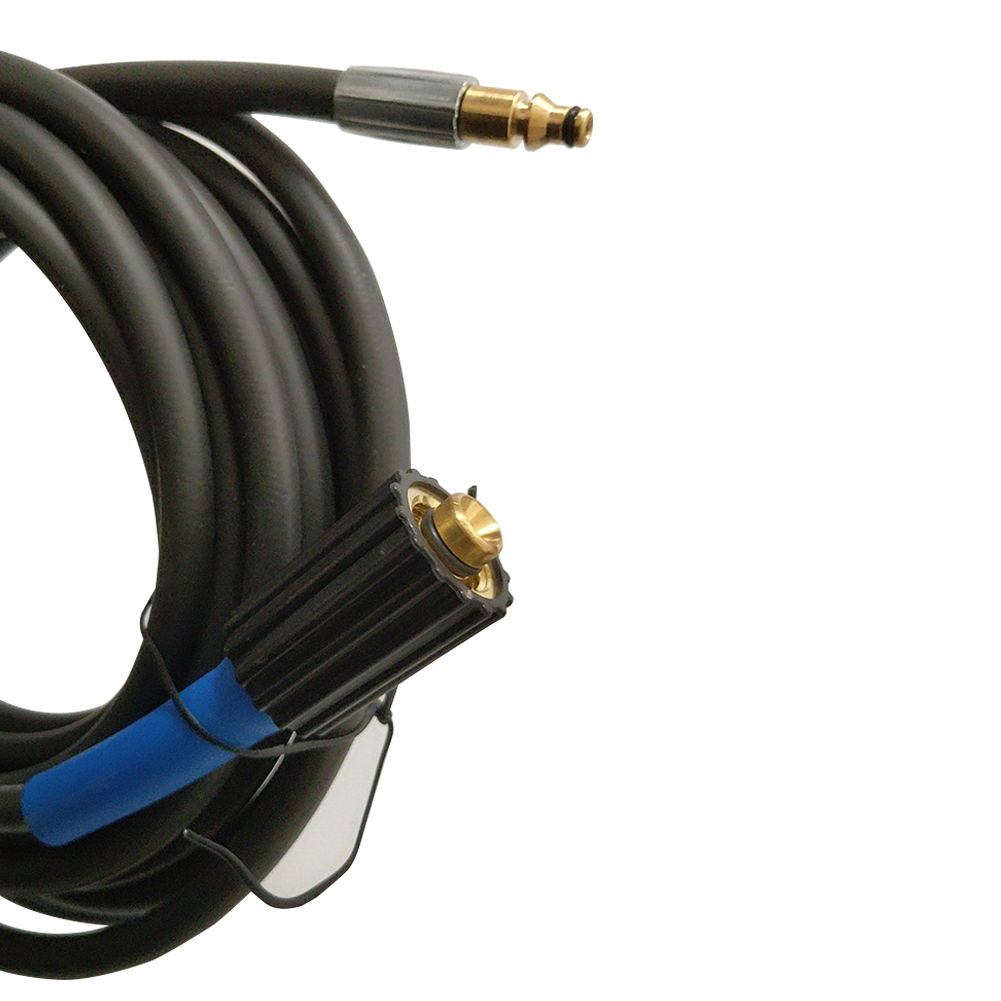 8m Cleaning Black Pressure Washer Hose Coupling Reinforced PVC Long M22 Thread Garden Replacement Tube Durable For Nilfisk