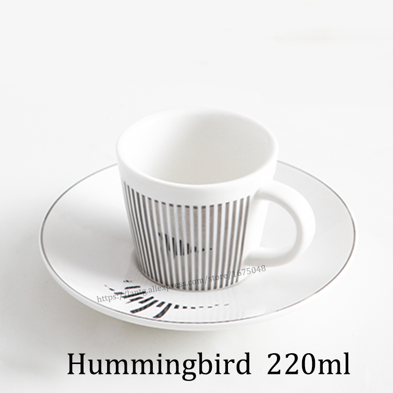 Creativo cavallo anamorfico tazza specchio riflessione tazza colibrì tazza Luycho caffè Set da tè con sottobicchiere 90ml-220ml