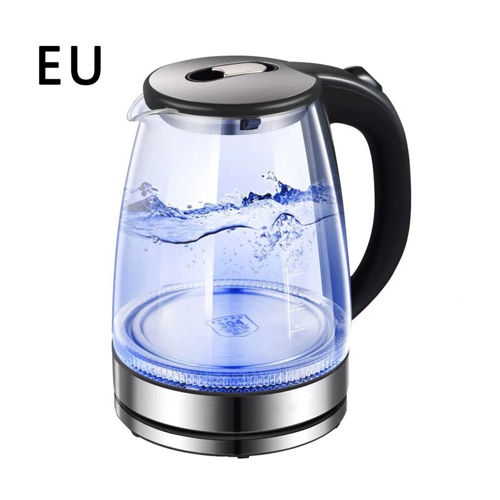 1.7l 2200w led oplyst glas kedel elektrisk hurtig kog ledningsfri elkedel elkedel tekande smart kedel køkken: Eu