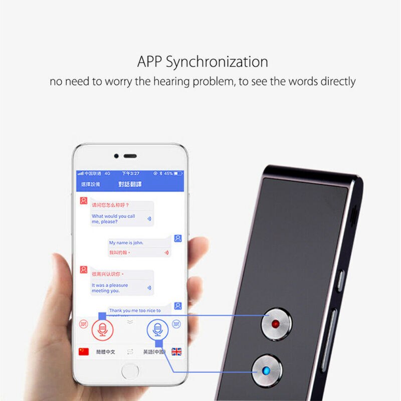 Draagbare bluetooth smart 40+  talen 2.4g vertaler tweerichtings realtime stem