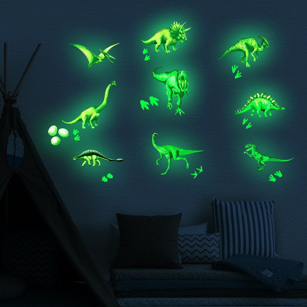 Planet Solar Dinosaur Fluorescent Wall Stick The Universe Planet Children Room Bedroom Luminous Wall Stickers