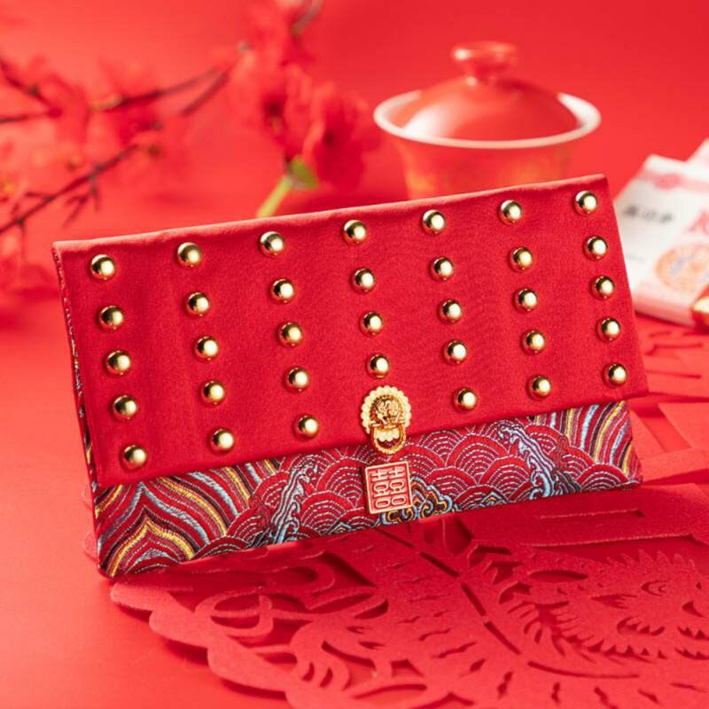 chino tradicional brocado monedero bolsa joyería bolsa bordado organizador bolsillo para Festival de boda