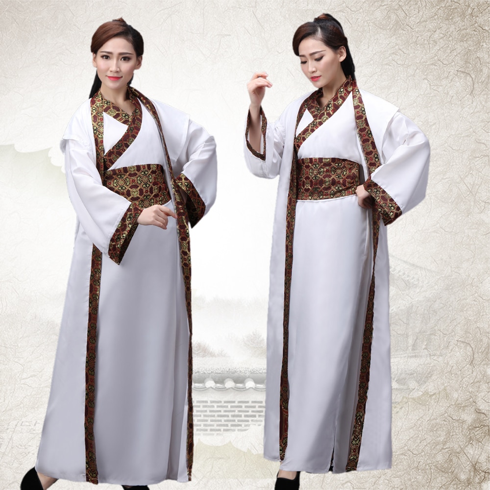Oude Kostuum Hanfu Vrouwelijke Chinese Folk Dance Wit Dames Prinses Nationale Kostuum Traditionele Chinese Dans Kostuum
