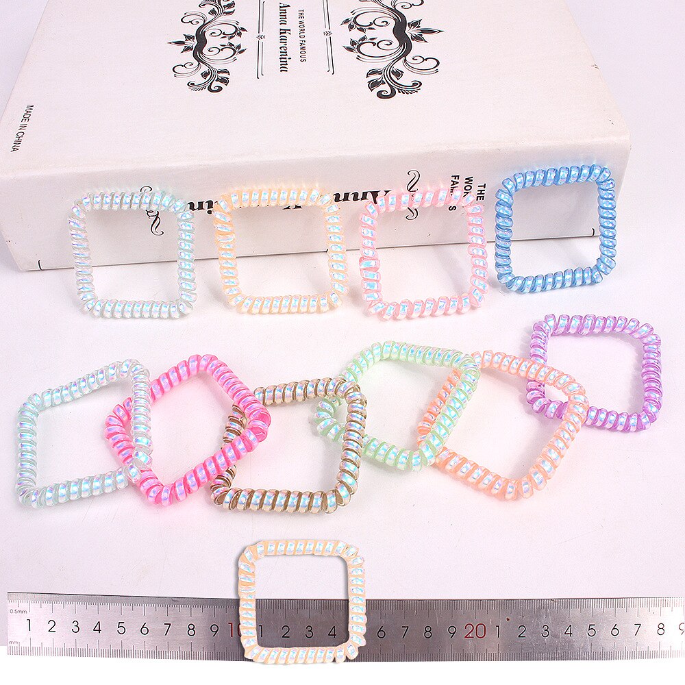 Estrella de mar mariposa transparente elástico pelo Scrunchies teléfono bobina, titular de cola de caballo elástico, cuerda de lazo de pelo para las mujeres, 10Yc12700: 1100129003