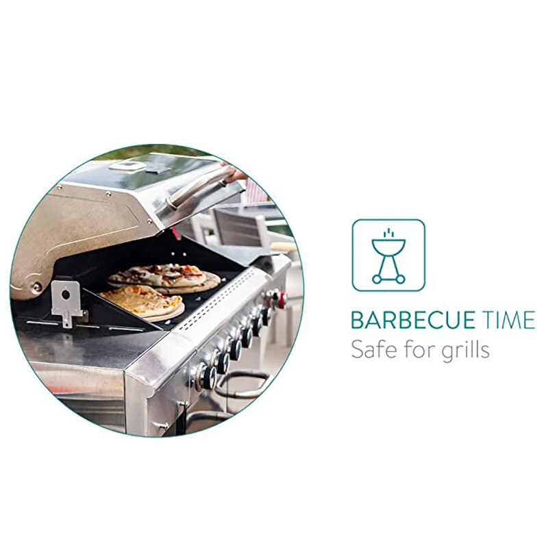 13 Inch Pizza Extra Thick Stone for Baking Pizza Tools Oven&BBQ Grill Baking Slab Kitchen Bread Tray with Support Frame