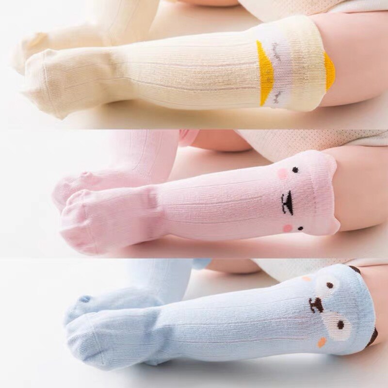 3 stks/set Unisex Mooie Leuke Fox Kids baby Sokken Knie Meisje Jongen Baby Peuter Sokken dier baby Zacht Katoen sokken 0-3 Y: Sky Blue / 12m
