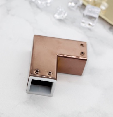 304 Edelstahl Glas Rohr Armaturen Stecker Stange Hängen Ordner Glas Befestigung Schellen Dusche Stange Schlecht Zubehör 25mm: Rose Gold 90Grad