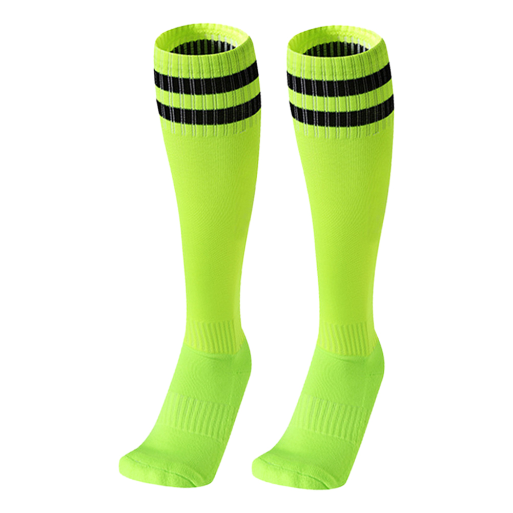 Unisexe adultes enfants genou chaussettes hautes rayé respirant Football Football sport longues chaussettes Tube
