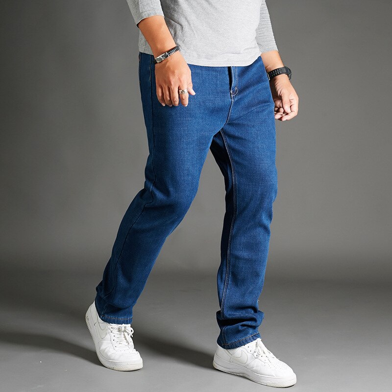 Inre gallblåsan plus sammetsjeans herr elastisk rak hög midja hane full längd casual lös stor storlek 30-48