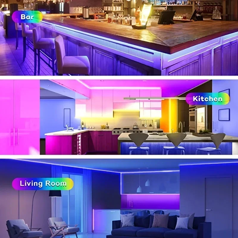1M-30M RGB LED-striplicht Bluetooth APP Controle Kleur veranderend licht Flexibele LED-lamptape voor TV-achtergrondverlichting Kamerdecoratie