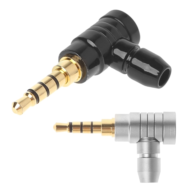 90 Graden Haakse Male Jack Plug 4 Pole 3.5 Mm Stereo Audio Adapter Converter