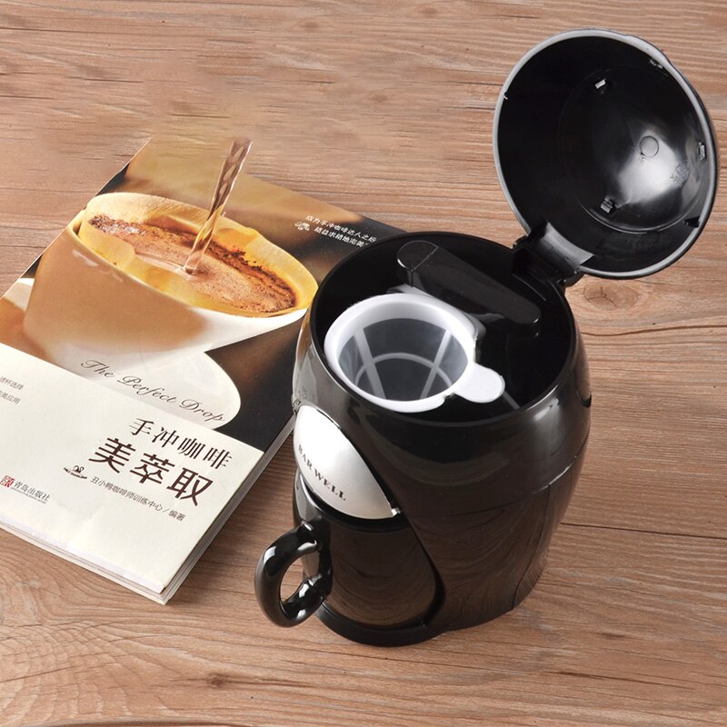 Mini Portable Electric Drip Coffee Machine Small Tea Maker American Drip Coffee Maker Black/Pink Household Office