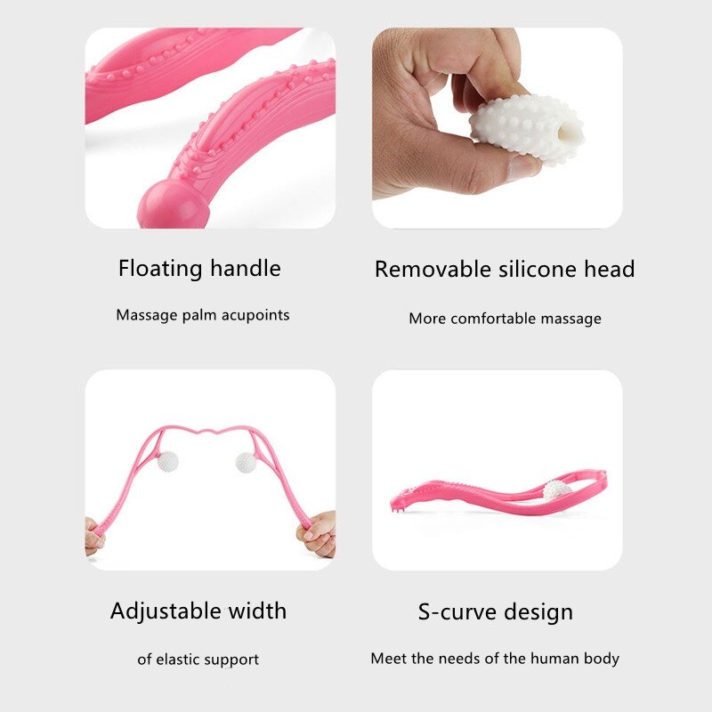 Pressure Point Therapy Neck Massage Tool Pressure Relieve Hand Roller Massage Neck Shoulder Dual Trigger Point Self Massager