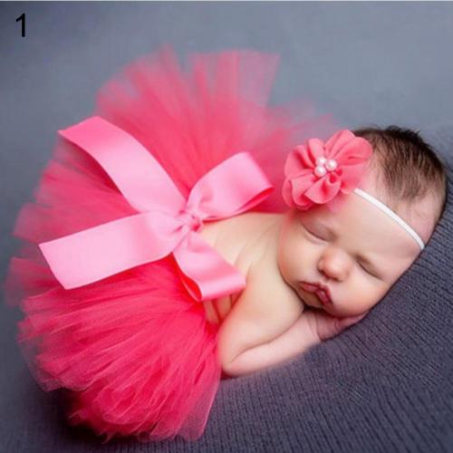 Pasgeboren Baby Meisjes Mesh Strik Tutu-Jurk Prinses Rok Babies Accessoires Pasgeboren Fotografie Props Baby Shower: Rood