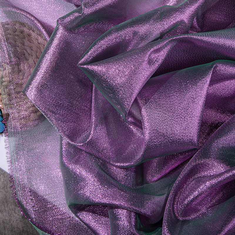 Gradiënt Organza Zijden Gordijn Gouden Bruiloft Kleuterschool Kleding Jurk Creatieve Podiumstof Achtergrondstof