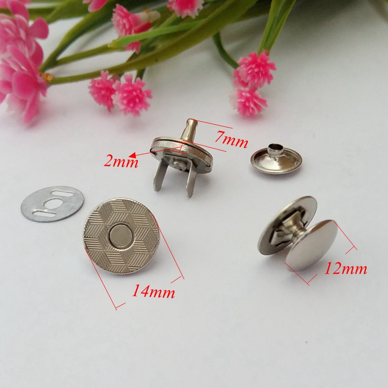 10 Set/pak 14Mm Enkele Klinknagels Sterke Magnetische Drukknopen Sluitingen Knoppen Handtas Portemonnee Portemonnee Craft Tassen Onderdelen Accessoires