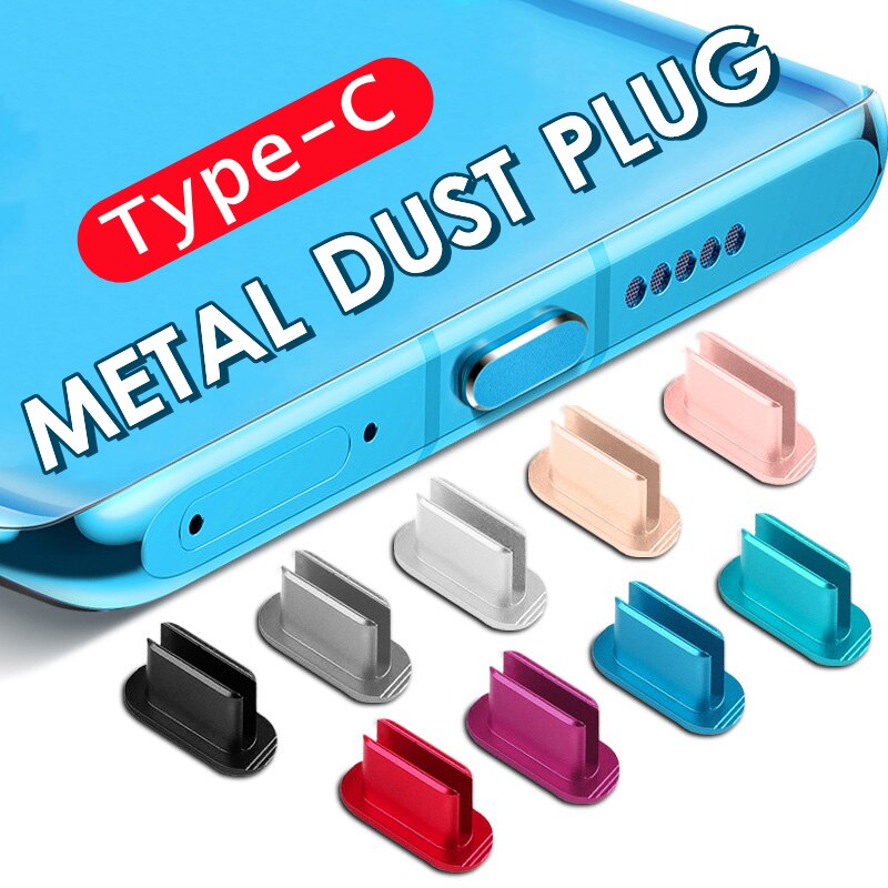 Metal Dust plug Type C Charging Port Dust Plug for Samsung Galaxy S22 Xiaomi 12 Mi USB C Type-C Dust Proof Phone Accessories