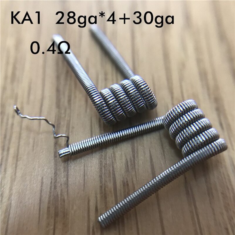 10PCS Premade Heating Coil Wire High Density Ni80 SS316L KA1 Framed Staple Juggernaut Stagger Fused RDA RBA RTA Vape Coils: M11