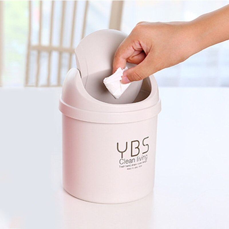 Mini Car Desktop Trash Can Exquisite Creativity Environmental Protection Flip-down Flap Deodorant Anti Mosquito: Gray