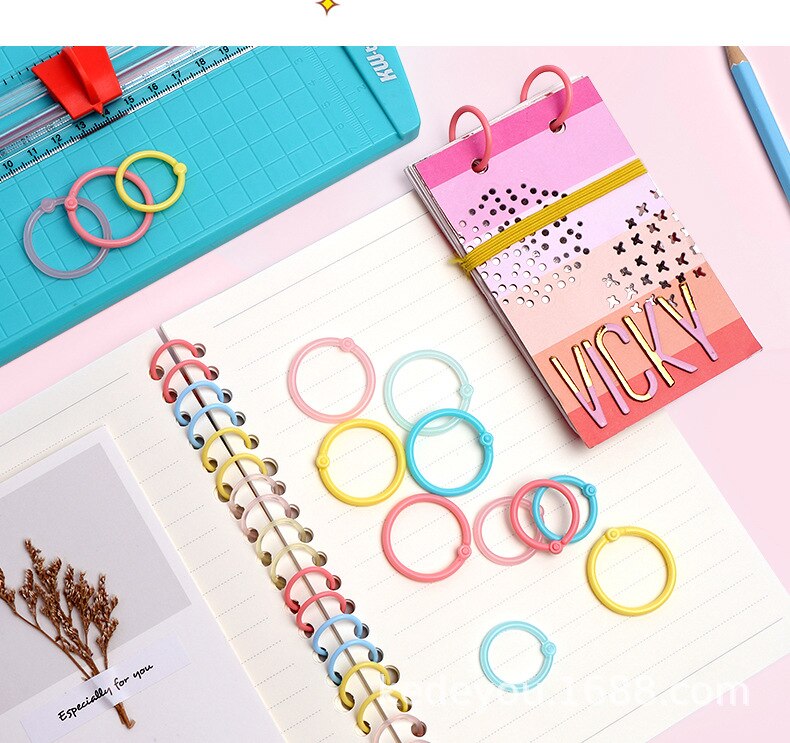 Multi-color Single Hole Book Ring Binder Ring Segmented Plastic Loose Leaf Binder Binder Strip Binding Ring Universal Office