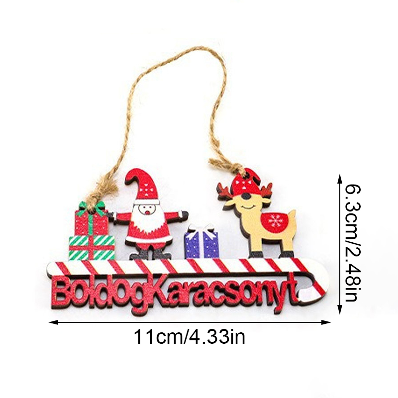 Weihnachts tür hängen Plaketten Holz Boldogkaracsonyt Zauberstab dekoration für Heimat Bar Cafe Tür Santa Claus Elch Schneemann hängen Zeichen: Goldene
