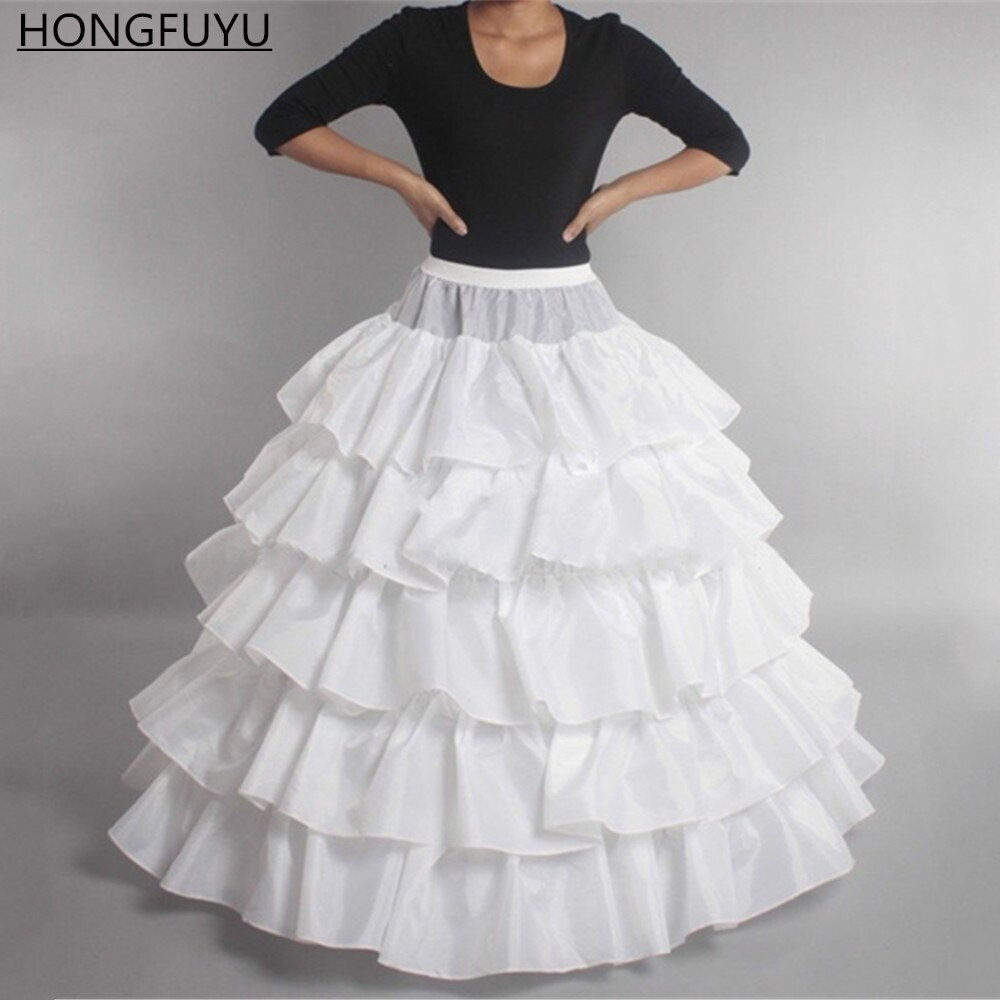 HONGFUYU Bridal Hoop Skirt Wedding Petticoat Accessories Crinoline Slip White In Stock: 15
