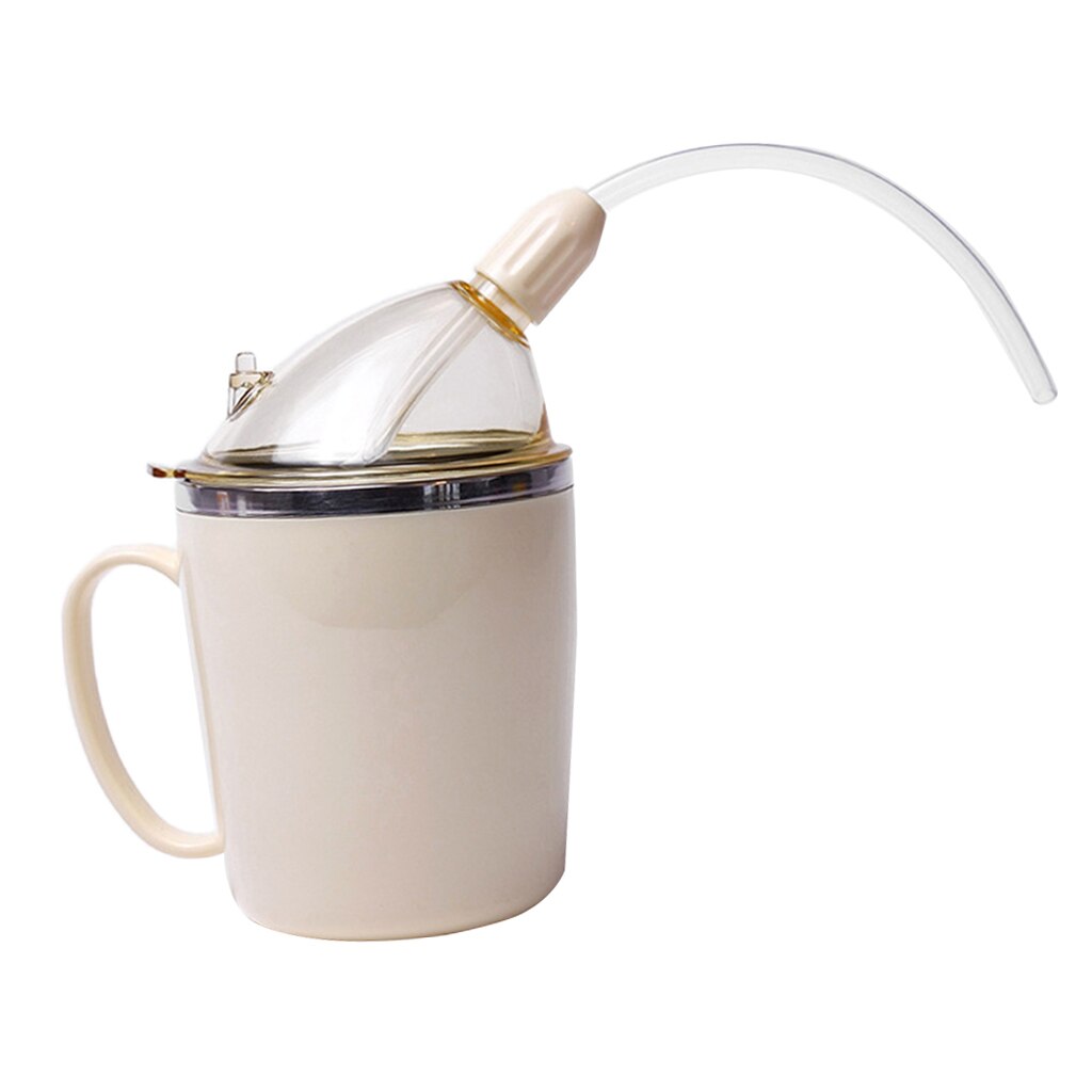 Taza con pajita para adultos, vaso con pajita para agua líquida para personas mayores con agarre suave, a prueba de derrames, ayuda para beber, 1 unidad
