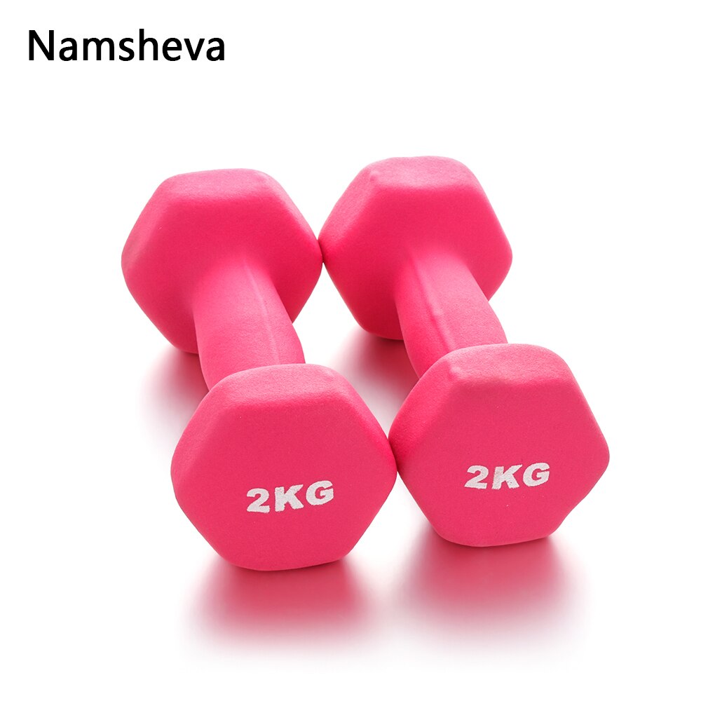 Namsheva mat haltères haltères haltère 2x0.5kg violet + 2x2kg Rose rouge