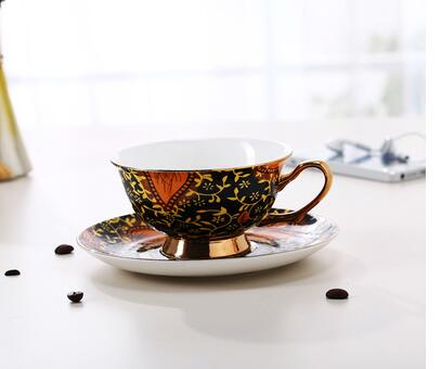 European bone china coffee mugs suit simple afternoon tea cup Gustav Klimt Art paintings WF: D