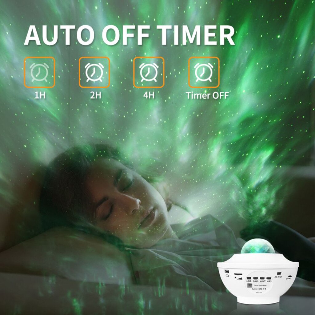 Romantische Kleurrijke Sterrenhemel Oceaan Projector Lightful Licht Afstandsbediening Led Projectie Lamp Met Bluetooth Muziek Luidspreker # G2