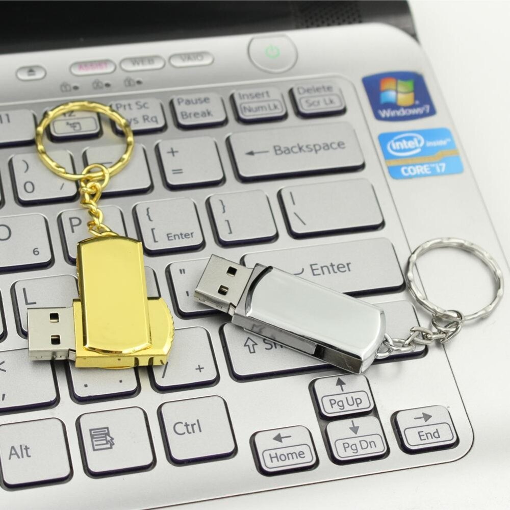 USB 2,0 llavero de Metal USB Flash Drive 16GB 32GB 64GB 128GB pendrive 4GB 8GB 16GB y GB capacidad real Pen Drive usb