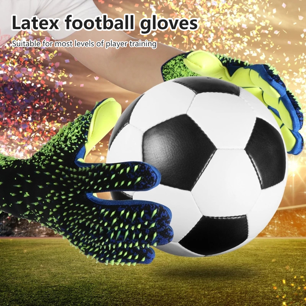 Latex-Torwarthandschuhe, atmungsaktiv, für Fußballtraining, Torwarthandschuh, rutschfest, FußBall-Torwarthandschuhe für freundlicher, Jugendliche und Erwachsene